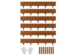 6 Pcs Jardim Ponta De Tubarão Com Borda De Aço 1016 X 203,2 X 1,5 Mm Vevor