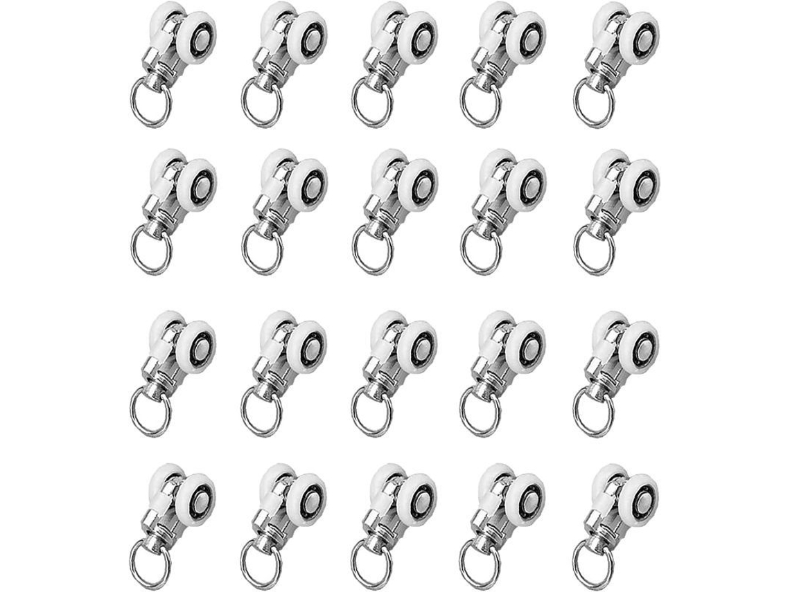 20pcs Deslizadores de Rolo para Trilhos de Cortina, Silenciosos, Material Durável, para Quartos, Banheiros, Armários