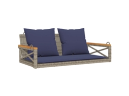 Maison Exclusive - Banco Baloiço Com Almofadões 109x62x40 Cm Vime Pe Cinzento