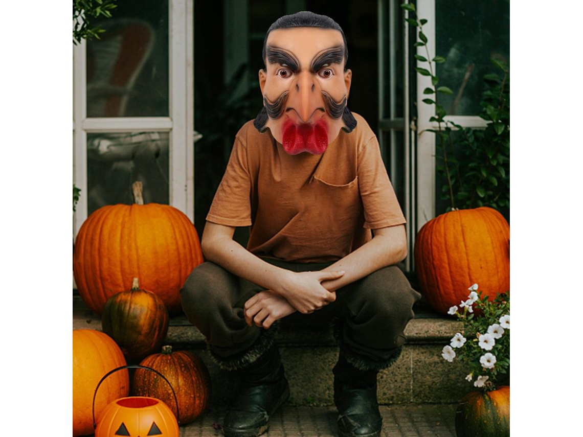 Primerox máscara Facial Humana Galo Realista para Halloween Cosplay Festas Fantasia Props