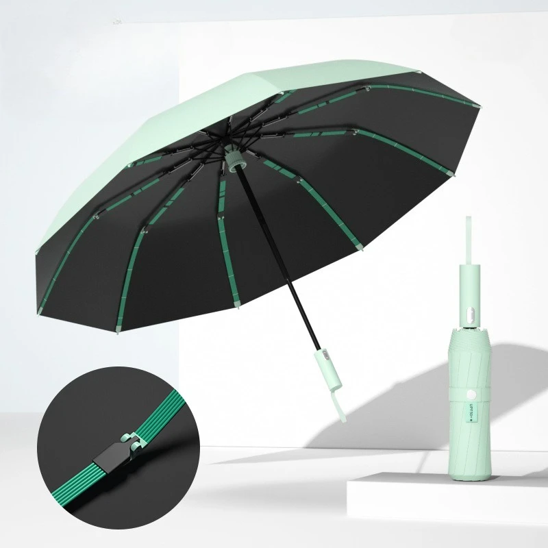 Guarda-chuva Automático À Prova De Vento (verde Claro), Feito De Vinil, Com Fator De Proteção Solar Upf50+.
