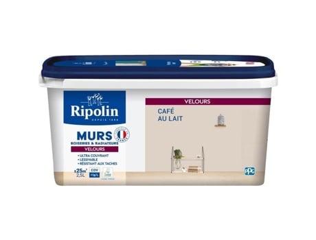 Tinta Interna Cor Veludo Para Paredes Móveis Radiadores Quarto Sala Sala De Entrada 2,5l Café Au Lait Ripolin