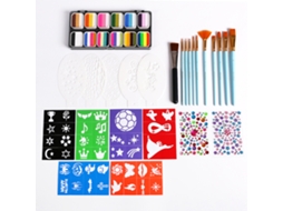 Kit De Pintura Facial Profesional 12 Colores Com Pincéis E Modelos