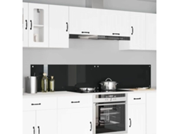 Vidaxl Painel De Cozinha 2 Unid. Preto 110 X 40 Cm Vidro Temperado