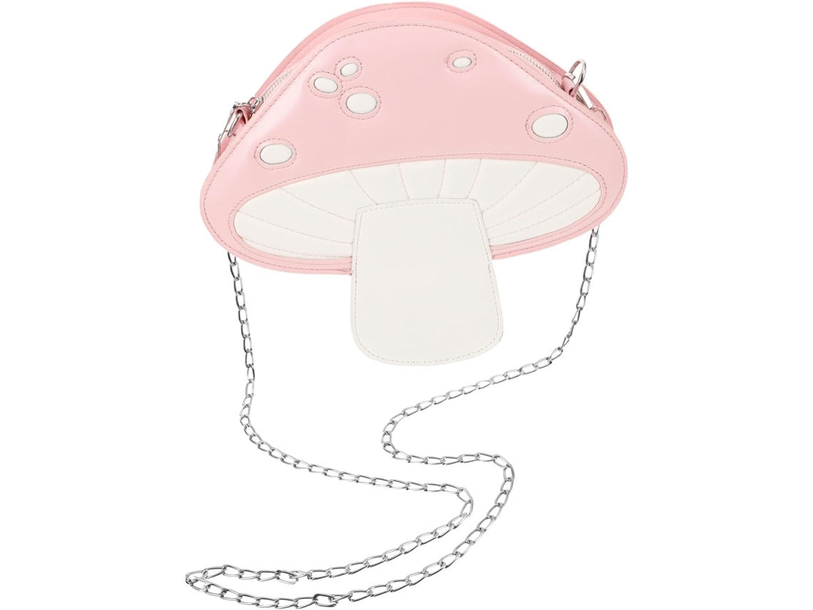 Bolsa De Ombro Em Formato De Cogumelo, Feita À Mão Em Liga De Zinco Rosa.