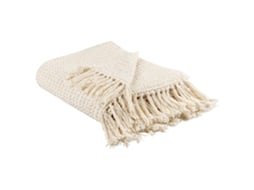 Manta Decorativa Beliani Malu De Algodón Beige 125x150x1