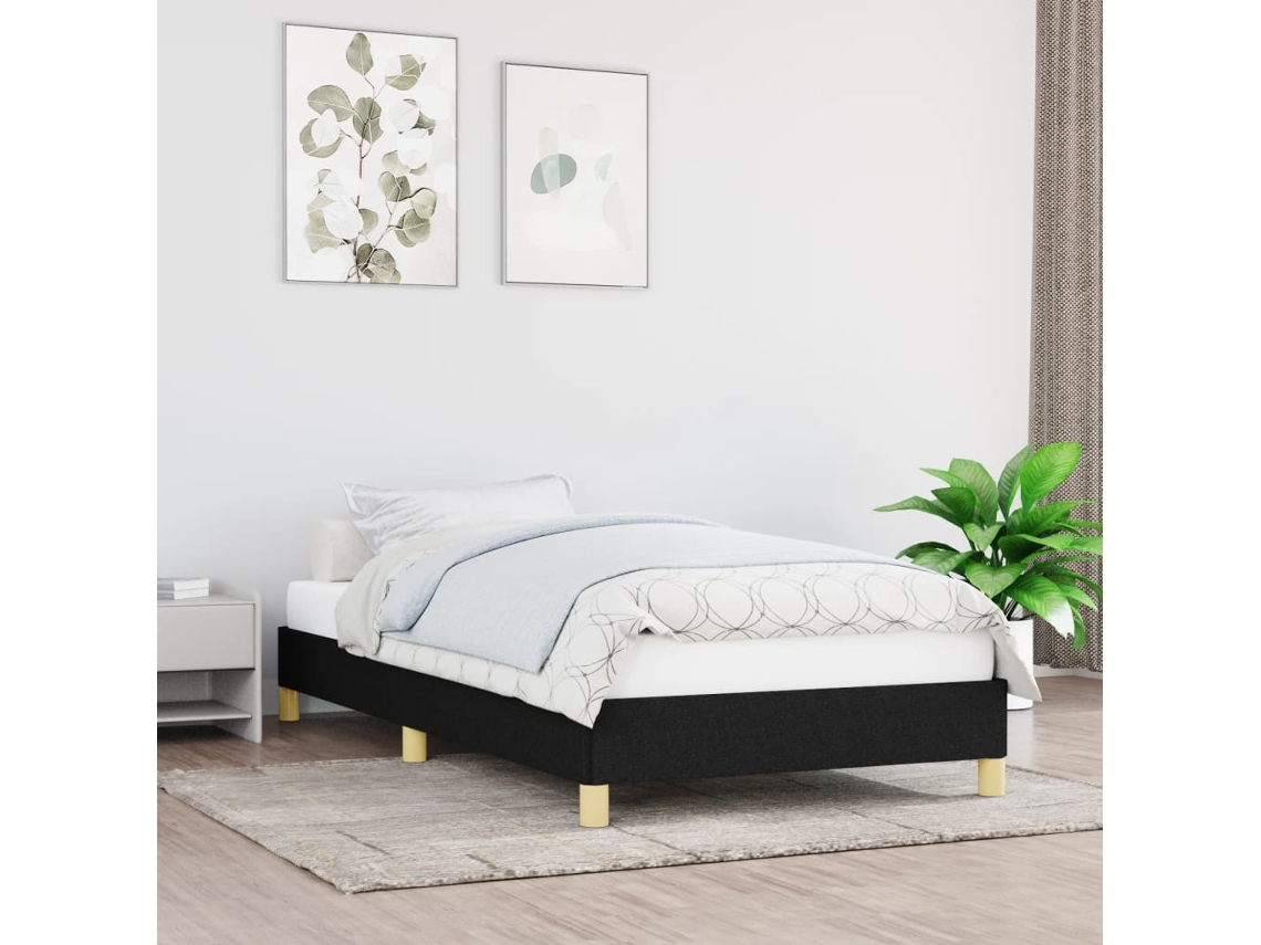 Vidaxl Estrutura De Cama Sem Colchão 80x200 Cm Tecido Preto