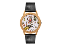 Relógio analógico de quartzo moderno para homens e mulheres, pulseira casual (preto)