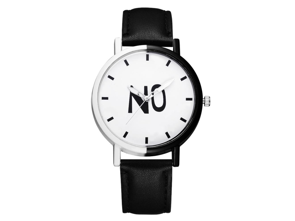 Relógio analógico masculino Gaiety com pulseira de PU e mecanismo de quartzo simples (preto)