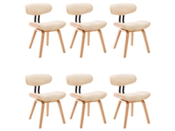 Dining Chair, Dining Chairs Vidaxl Creme Couro Artificial (n/a)