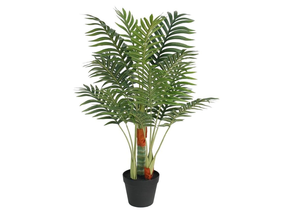 Vidaxl Palmeira Artificial Com 3 Troncos 85 Cm Pp Verde