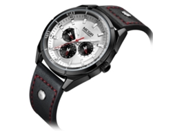 Relógio masculino casual analógico de quartzo Megir com pulseira de couro.