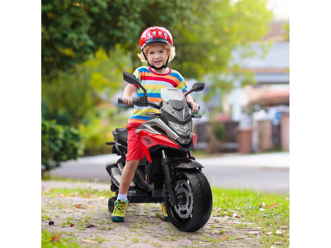 Motocicleta elétrica infantil, até 3km/h, música e luz, até 30kg, vermelha S/MARCA