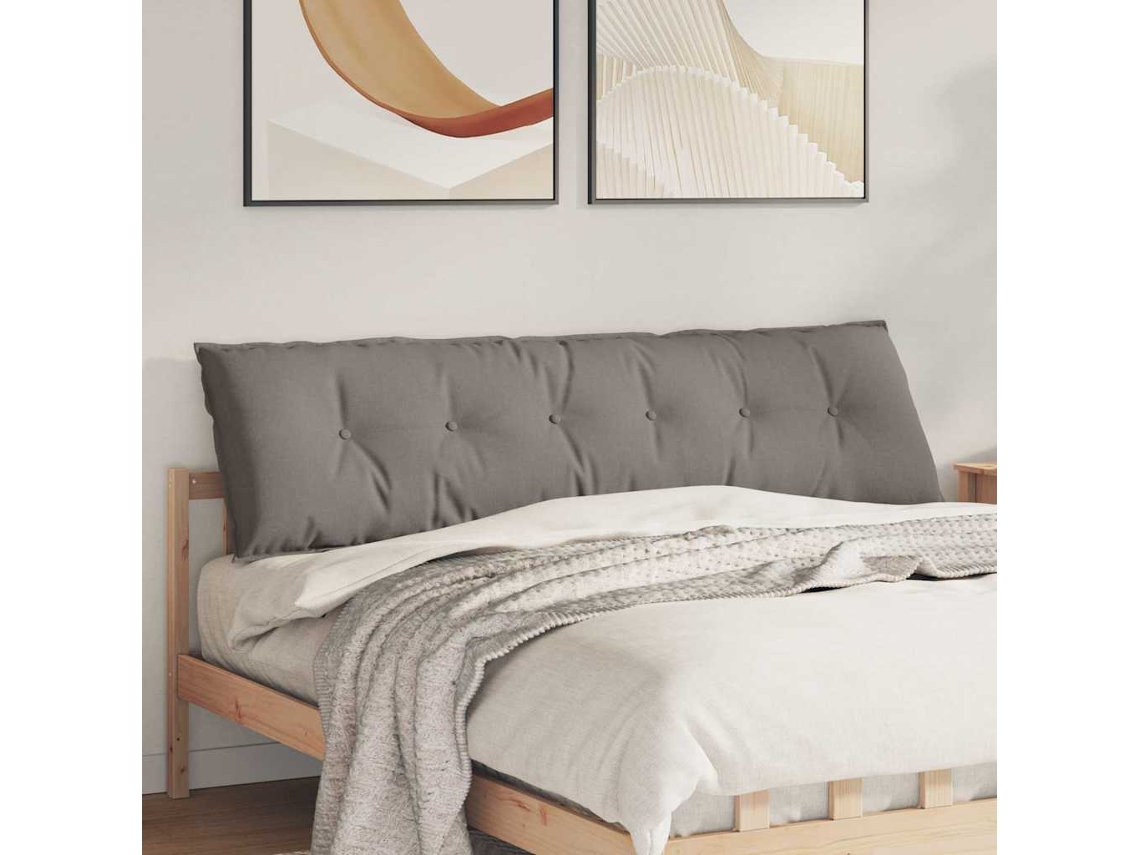 Vidaxl Travesseiro Para Costas Cinzento-acastanhado 180 X 19 X 50 Cm