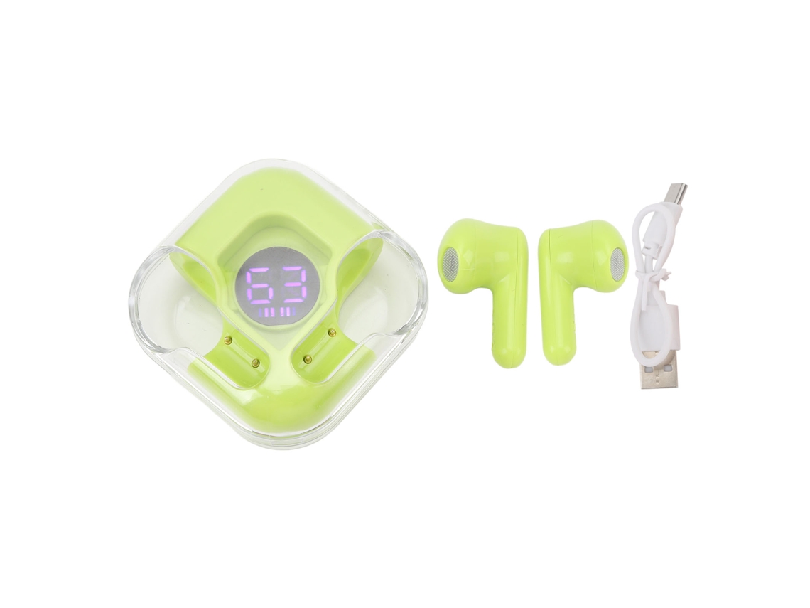 Fones de ouvido Bluetooth Mali IP54, à prova d'água, graves profundos, esportes, display de bateria, verde