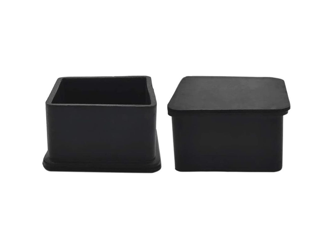 Nova Line 8 Capas de Borracha Anti derrapante para Cadeiras, Móveis, Mesas, 5,0 Cm , Quadradas, Pretas (2 Polegadas)