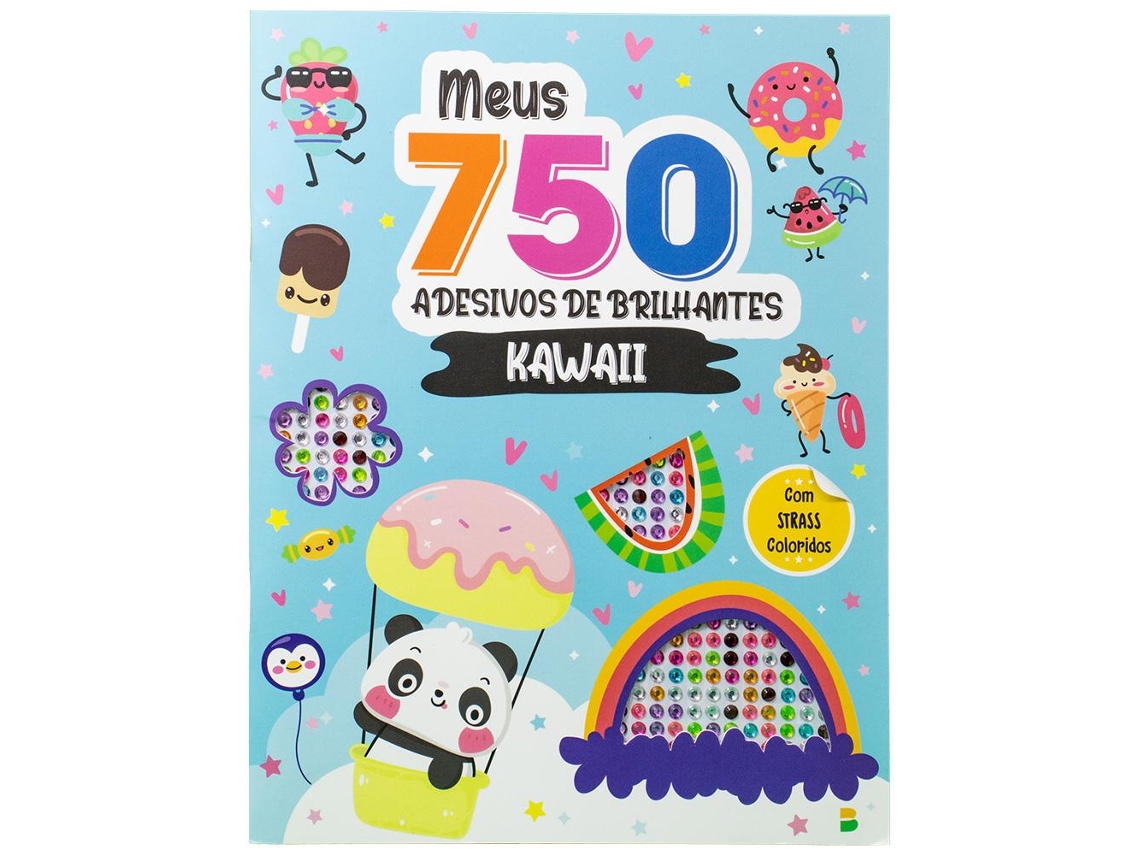 Livro Meus 750 Adesivos De Brilhantes - Livro De Colorir Kawaii De Bap Educare Pvt (português)