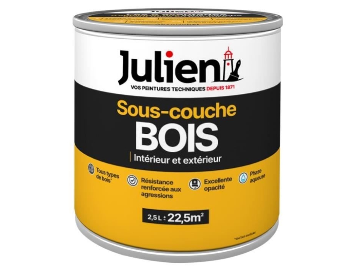 Tinta Primária Sob Camada De Madeira Julien Branco Mate 2,5l Microporosa Interior/exterior
