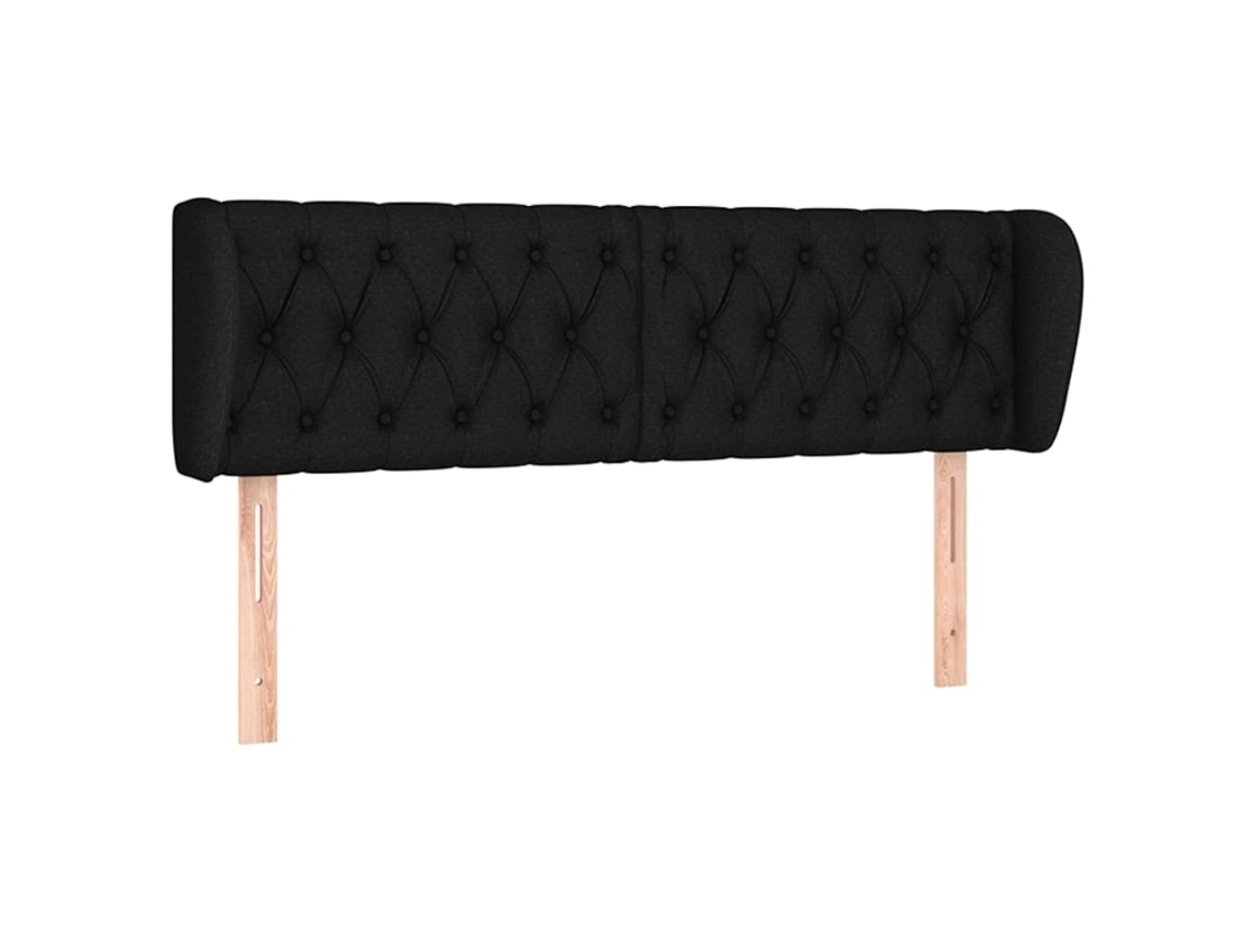 Cabeceira de Cama com Abas Tecido Preto MAISON EXCLUSIVE (163x23x78 cm)