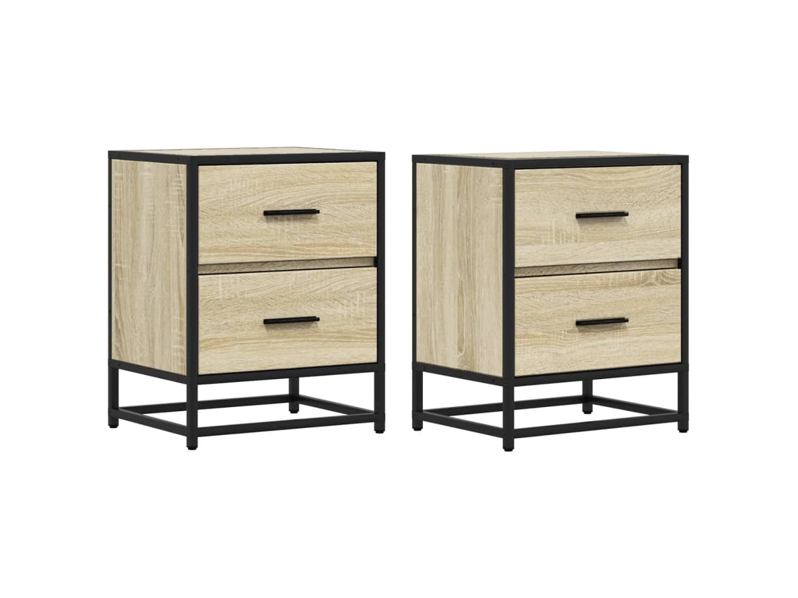 Bedside Cabinet, Bedside Cabinets Vidaxl Marrom Madeira Processada (n/a)