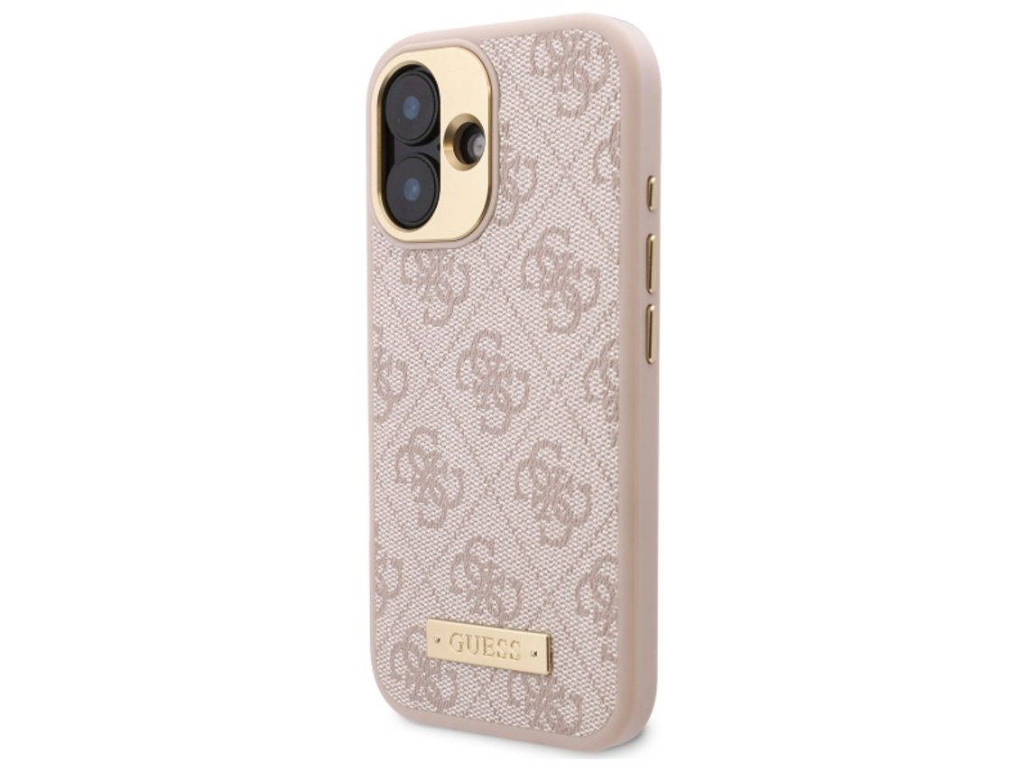 Capa para iPhone 16 GUESS Pele Sintética Rígida Rosa