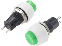 Conjunto De 6 Pequenos Interruptores Botão Pressão Redondos Com Travamento Automático, Furo De Montagem 10mm, Modelo Ds