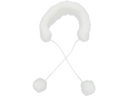 Cachecol Quente De Pele Sintética De Coelho, Gola Alta Estilo Hanfu, 1 Peça, Branco Com Franjas, Xale