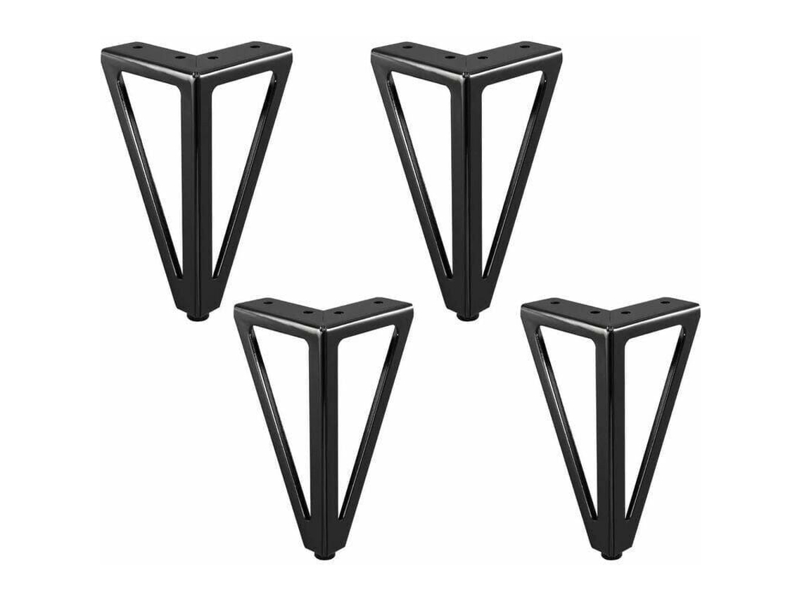 Jogo De 4 Pés De Móveis De Substituição Em Metal 15 Cm Preto Para Armários,sofás E Outros Móveis Btforus