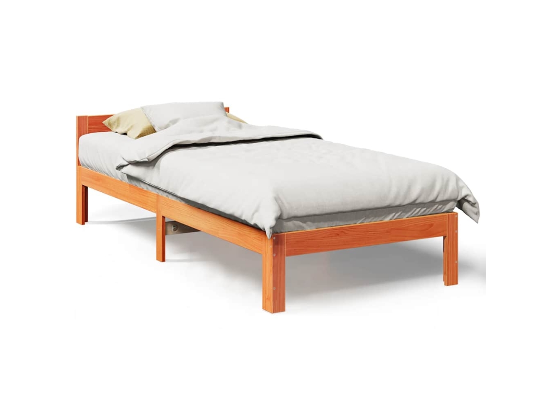 Cama Sem Colchão 80x200 Cm Pinho Maciço Castanho mel MAISON EXCLUSIVE