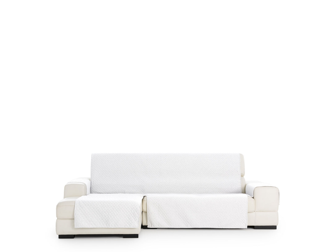Capa para chaise longue de braço curto esquerdo EYSA SILVER Branco 100 x 110 x 240 cm