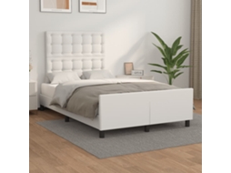 Vidaxl Estrutura De Cama Sem Colchão 120x190cm Couro Do Falso Branco