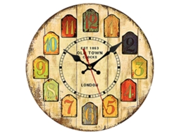 Relógio de Parede Vintage Relógio de Parede Simples de Madeira Relógio de Parede de Sala de Estar de 12 Polegadas