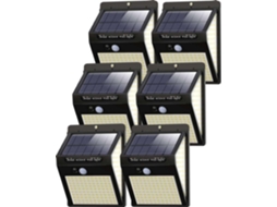 Paquete De 6 Lámparas Solares De 230 Led Con Sensor De Movimiento Para Exteriores. Brilvibera