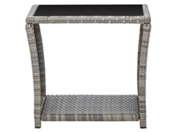 Maison Exclusive - Mesa De Centro 45x45x40 Cm Vime Pe E Vidro Cinzento