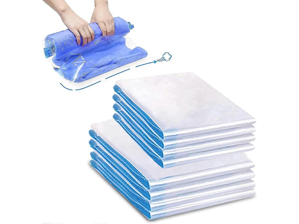Sacos De Armazenamento A Vácuo - Saco Com Prensa Manual 8 Compressão Reutili Záveis ​​para Viagens, Ideais Para Colchões, Roupas, Edredons E Roup