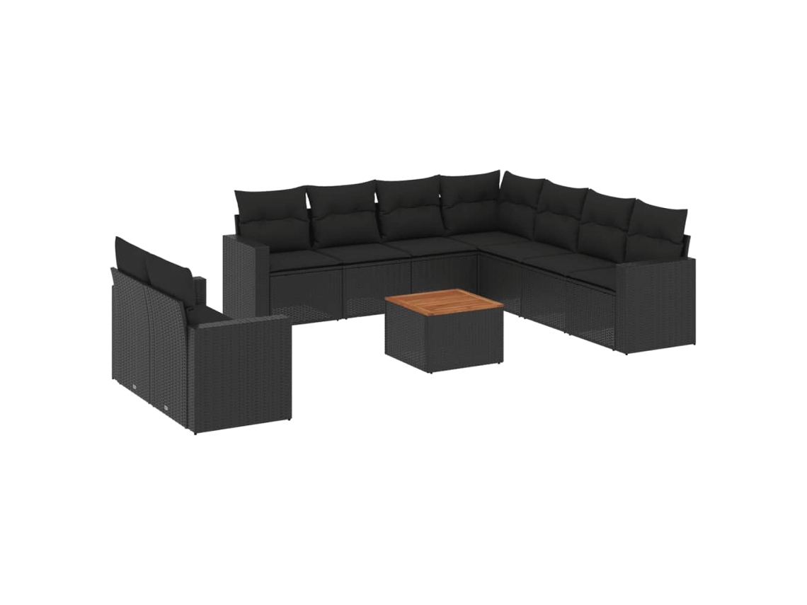 Garden Sofa Set, Garden Sofa Sets Vidaxl Preto Rattan / Vime (n/a)