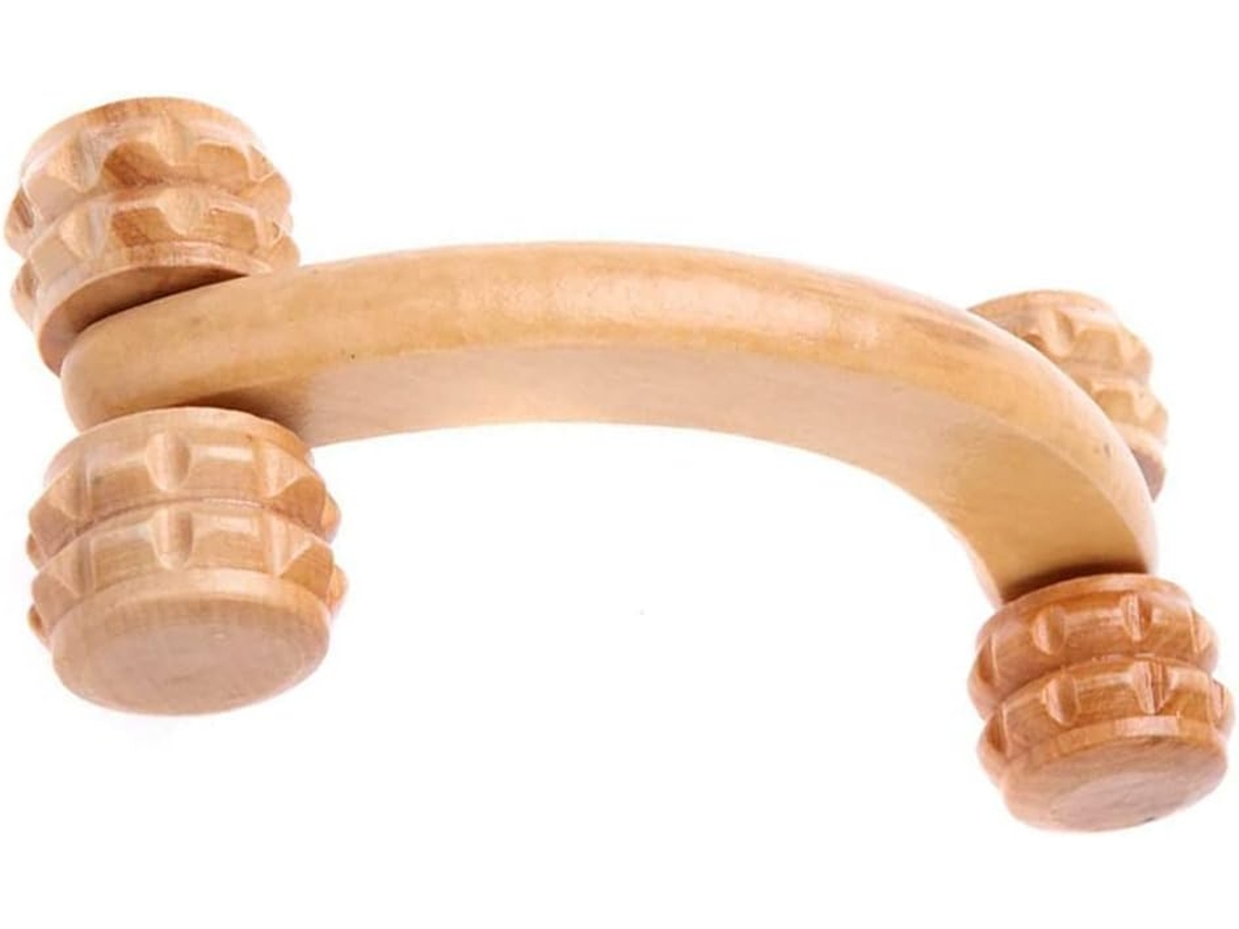 Rolo De Massagem Anti Bola De Gordura Com Alça Para Costas, Pescoço, Ombro, Braço, Perna, Corpo, Madeira Aquaforge