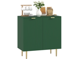 Aparador de Cozinha com 2 Portas, Prateleira Ajustável, Pés Metálicos Elevados, 80 X 40 X 80 Cm, Verde oliva ZENCORE SERVICES