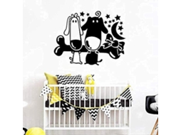 Adesivos de parede para amantes de animais, decoração familiar, fundo para quarto infantil, adesivo de parede artístico, 57x74cm
