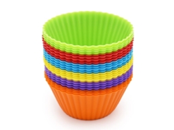 2026 molde de Cupcakes de Silicona, 24 Piezas Reutilizables Antiadherentes, Colores Arcoíris, para Horno Microondas Y Lavavajillas