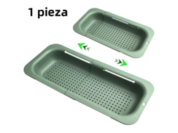 Cesto de Escorredor de Cozinha Dobrável, Elegante Cesto Rendado, para Frutas e Massas, Verde acinzentado MDUG (verde)