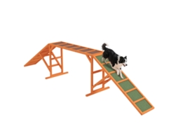 Agility Hunderampe, Parcours, Rutschfest, Wetterfest, Holz, 335 X 55 X 60 Cm, Orange VELTUS TRADE
