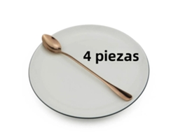 (4 Peças) Colheres Compridas De Aço Inoxidável Coloridas Com Cabo, 15 Cm De Comprimento