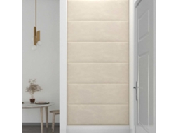 Vidaxl Cabeceira De Parede 12 Unid. Creme Veludo