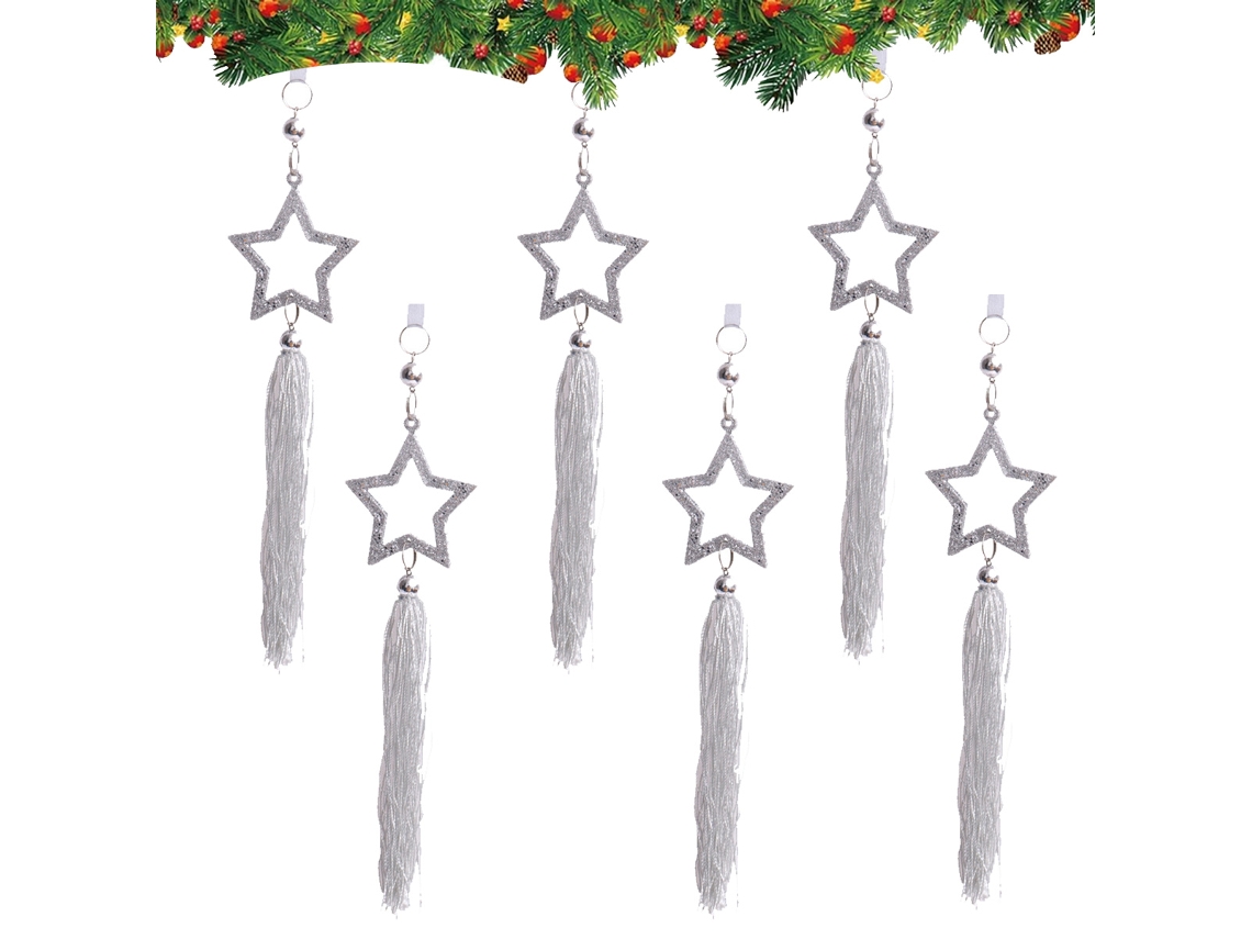 6 Peças Ornamentos de Natal Pendentes de Acrílico Cristal para Árvore e Festas NEVEANCE