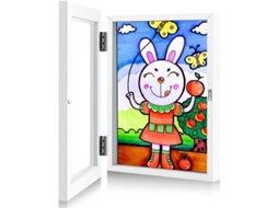 Moldura de Arte Nova Line para crianças A4, acrílico transparente, dobrável, branco