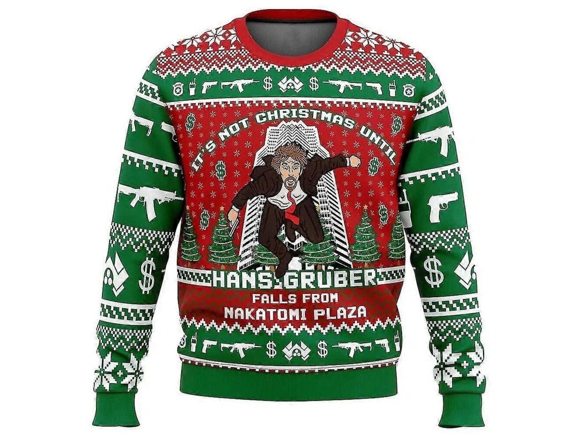 Suéter De Papai Noel Hans Gruber Fall Nakatomi Plaza Die Hard Natal 3d Para Homem Xl