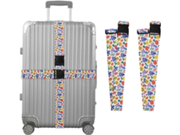 Conjunto De 2 Cintas Bagagem Com Estampa Frutas Em Coral, Ideais Para Malas De Viagem Cintas Ajustáveis E Resistentes