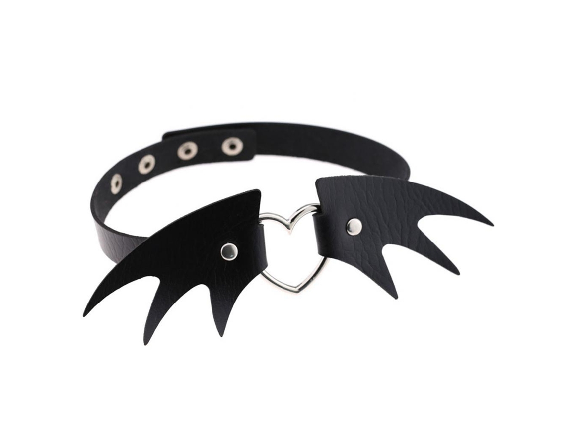 Colar De Asa De Anjo Couro Pu Feminino Estilo Punk Fashion