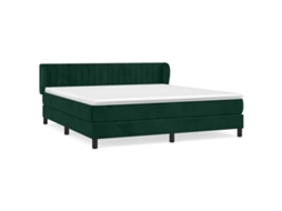 Cama com Molas/colchão 160x200 Cm Veludo Verde escuro MAISON EXCLUSIVE